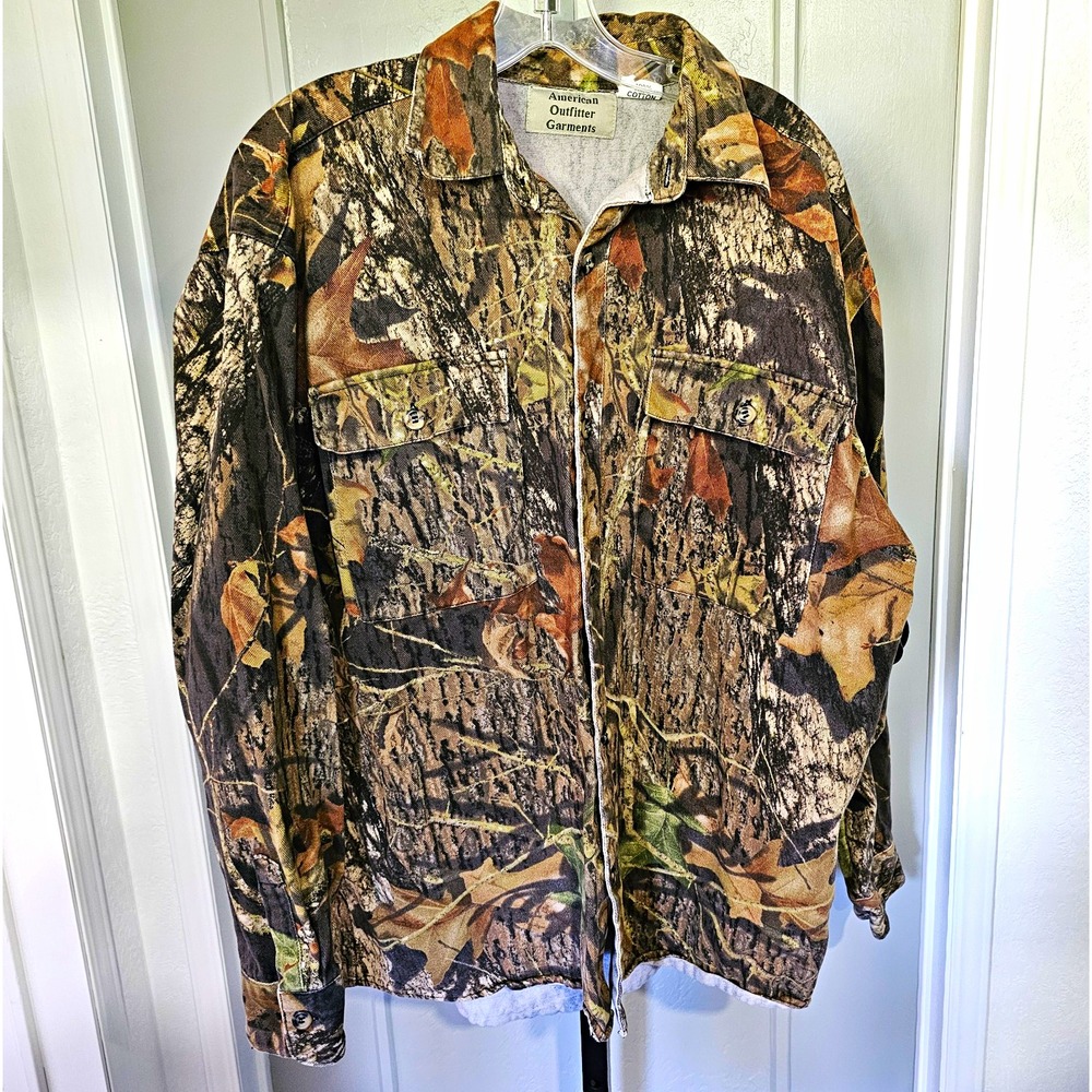 Vtg American Outfitter RealTree Camo Button Shirt Mens XL 24.5x28.5 Hunting 90s